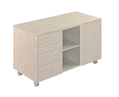 Тумба мобильная 3-х секционная обвязка YN, фасады YN/ NZ-0203.YN.YN/ 1224х564х620 обвязка YN, фасады YN