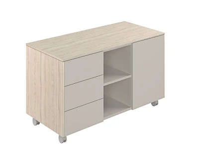 Тумба мобильная 3-х секционная обвязка YN, фасады GS/ NZ-0213.YN.GS/ 1224х564х620 обвязка YN, фасады GS