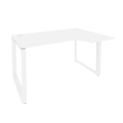 Стол эргономичный правый на О-образном м/к Onix Белый бриллиант/Белый металл O.MO-SA-2 (R) 1380*980*750 (720/460)
