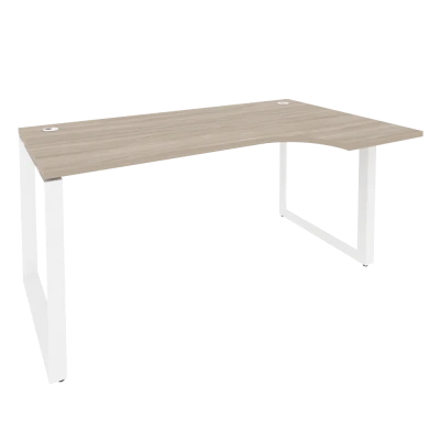Стол эргономичный правый на О-образном м/к Onix Дуб аттик/Белый металл O.MO-SA-1 (R) 1580*980*750 (720/460)