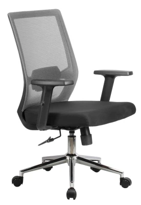 Кресло для персонала Riva Fix RCH 851E серая сетка, черная ткань