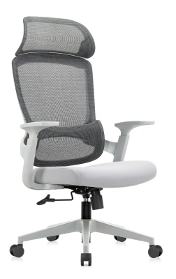 Кресло для персонала Riva Job RCH 6246A-HS серая сетка, серая ткань