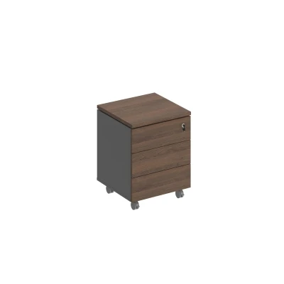 Тумба выкатная 3-ящичная с замком дуб гладстоун / антрацит премиум / дуб гладстоун City/Bravo/, размер: 520x500x650