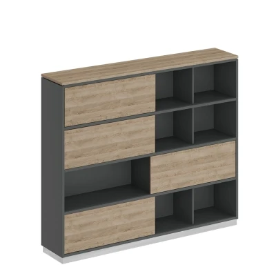 Шкаф-купе дуб гладстоун светлый / антрацит премиум / дуб гладстоун светлый City/Bravo/, размер: 2000x400x1678