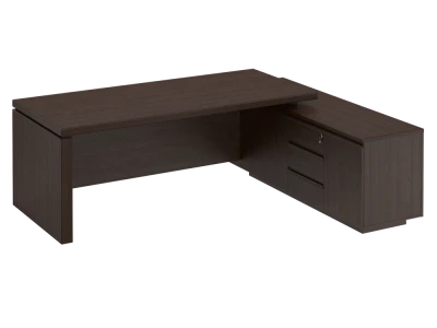 Стол руководителя на опорной тумбе дуб валенсия Mark, размер: 2250x1800x760