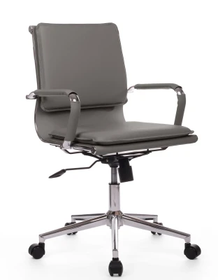 Кресло для персонала Riva Hugo RCH 6003-2SE серая экокожа