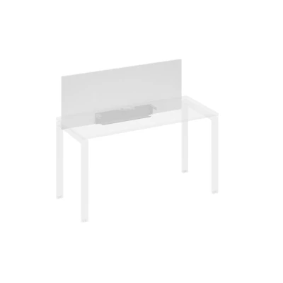 Экран настольный фронтальный для стола 140 с кабель-каналом белый премиум / металлокаркас серый A4, размер: 1250x500x18