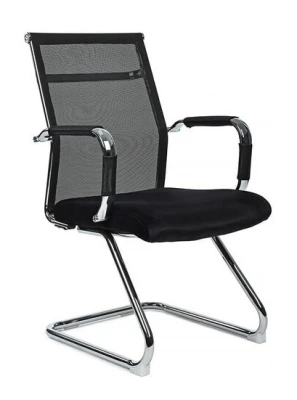 Конференц кресло Riva Art RCH 6017G черная сетка, черная ткань