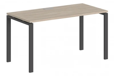 Стол 1400х700х750 / профиль: 60х30 антрацит, столешница дуб светлый