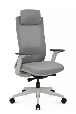 Кресло для персонала Riva Design Miratt MRTG-001 светло-серая сетка, светло-серая ткань