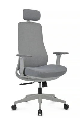 Кресло для персонала Riva Design Miro 6249A-HS серый пластик, серая сетка, серая ткань