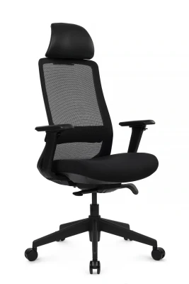 Кресло для персонала Riva Design Cosmo AETH-HB черная сетка, черная ткань, сиденье слайдер