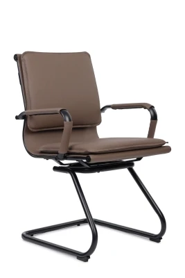 Конференц-кресло Hugo RCH 6003-3SEB коричневая экокожа, черные полозья