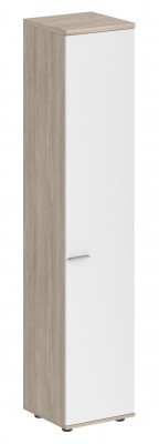 Шкаф высокий 400х400х1955, задняя стенка HDF, правый / корпус дуб светлый, фасад белый